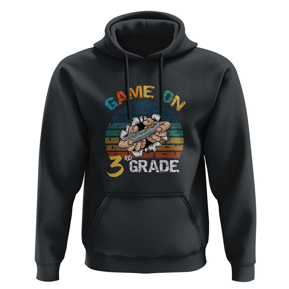 Game On 3rd Grade Hoodie Funny Back to School Gamer Level Unlocked - Wonder Print Shop