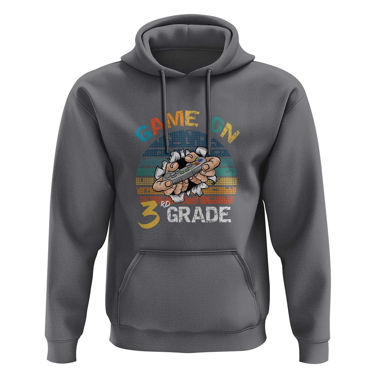 Game On 3rd Grade Hoodie Funny Back to School Gamer Level Unlocked - Wonder Print Shop