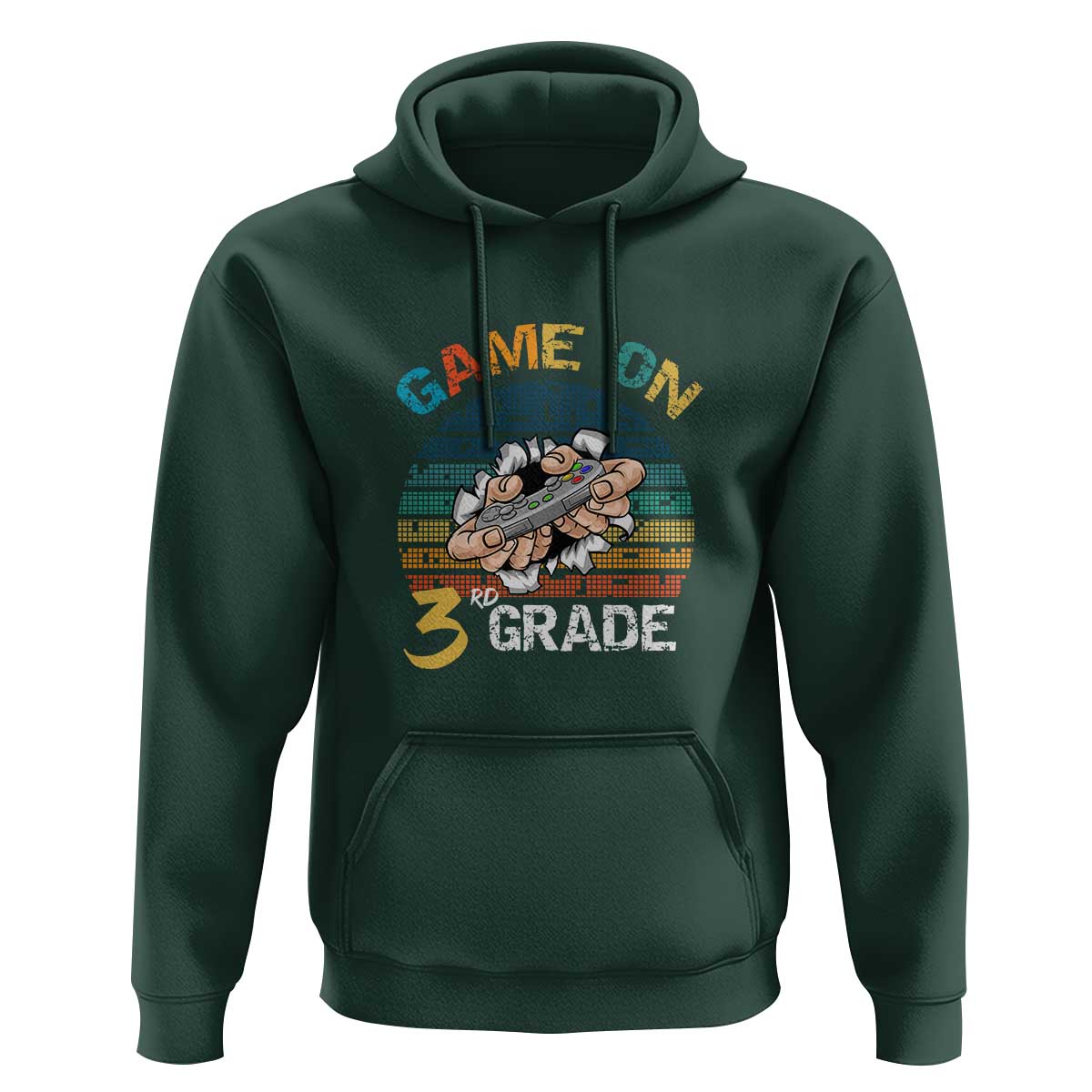 Game On 3rd Grade Hoodie Funny Back to School Gamer Level Unlocked - Wonder Print Shop
