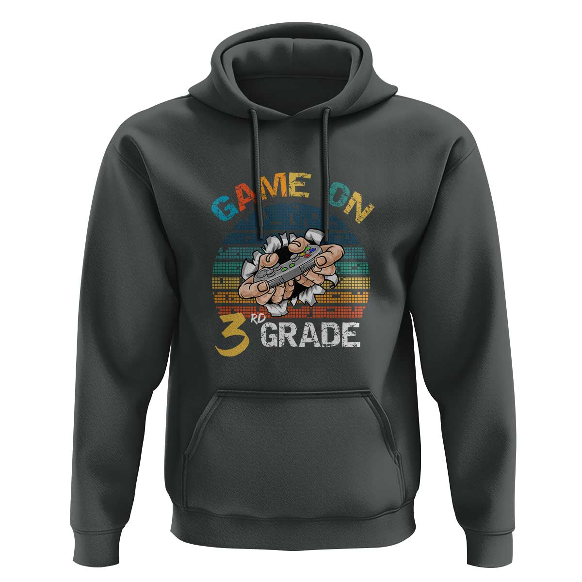 Game On 3rd Grade Hoodie Funny Back to School Gamer Level Unlocked - Wonder Print Shop