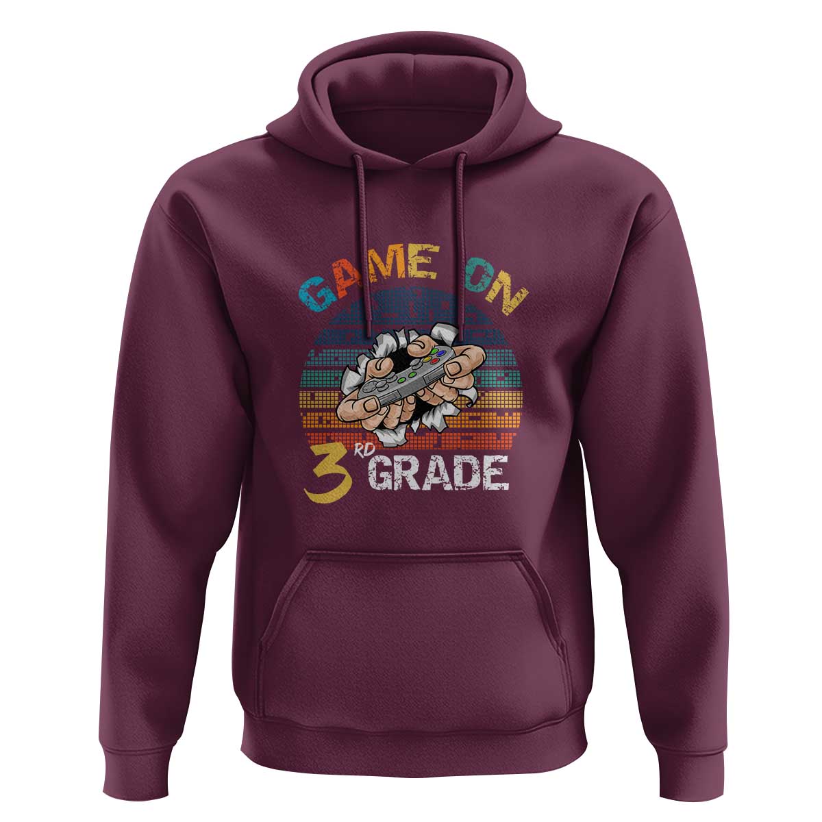 Game On 3rd Grade Hoodie Funny Back to School Gamer Level Unlocked - Wonder Print Shop