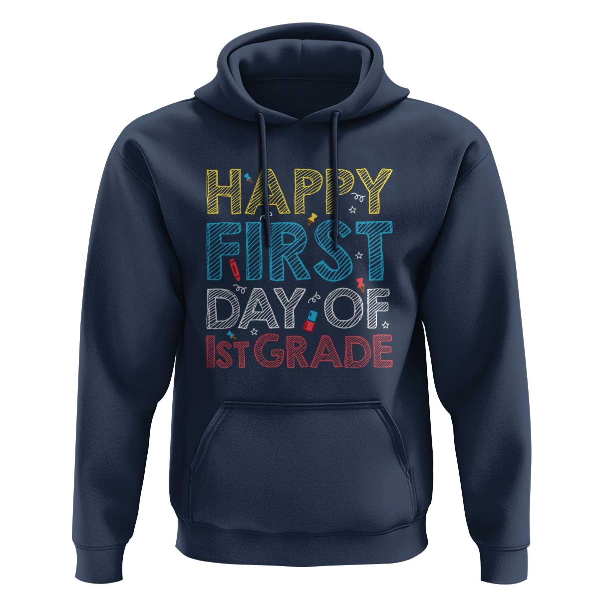 Happy First Day of 1st Grade Hoodie Back to School for Girls & Boys - Wonder Print Shop