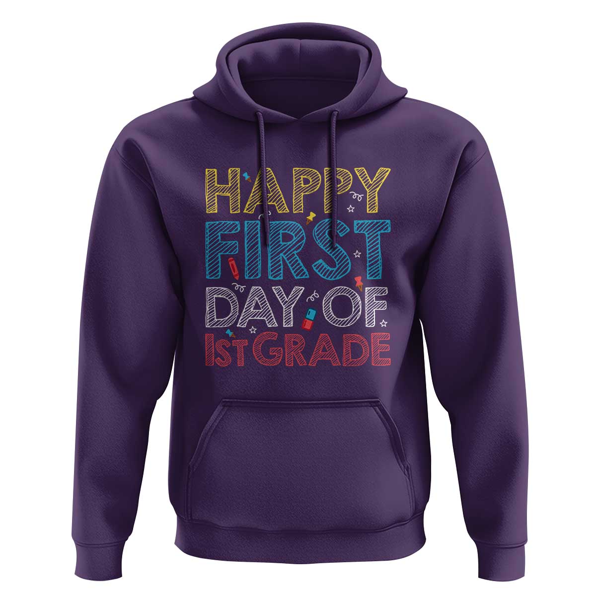 Happy First Day of 1st Grade Hoodie Back to School for Girls & Boys - Wonder Print Shop