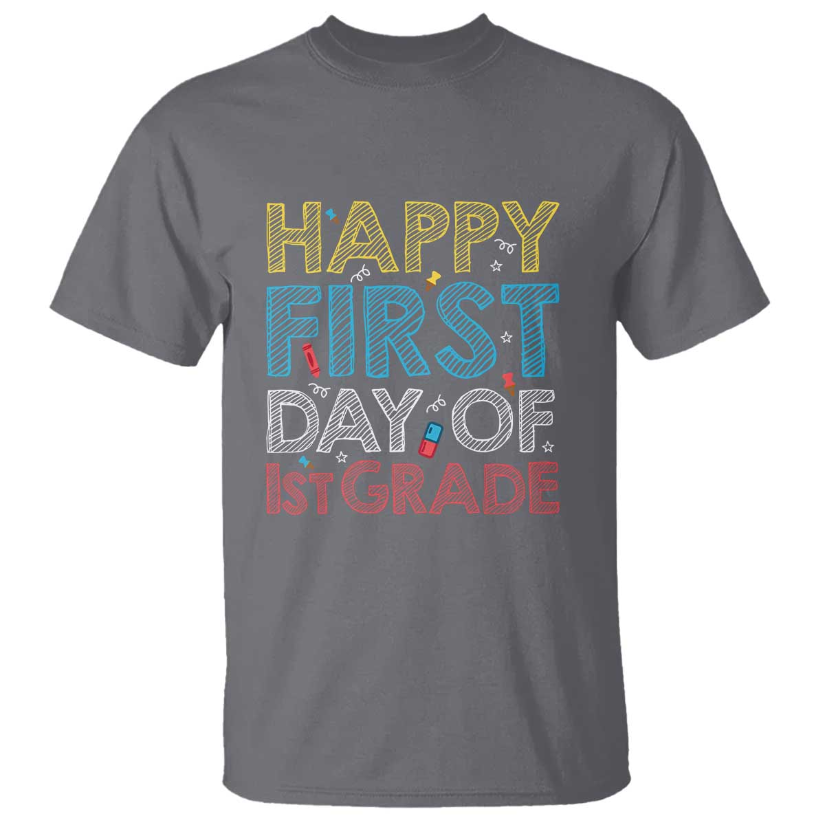 Happy First Day of 1st Grade T Shirt Back to School for Girls & Boys - Wonder Print Shop