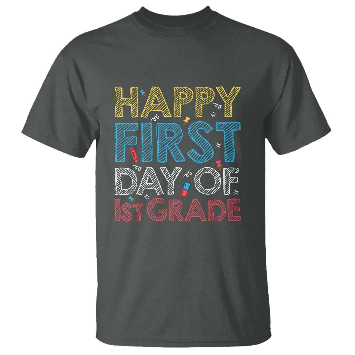 Happy First Day of 1st Grade T Shirt Back to School for Girls & Boys - Wonder Print Shop