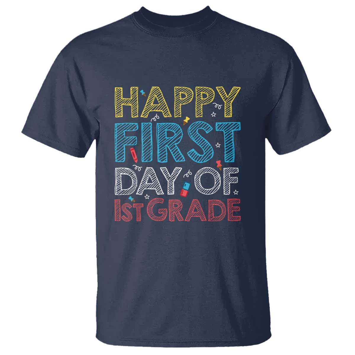 Happy First Day of 1st Grade T Shirt Back to School for Girls & Boys - Wonder Print Shop