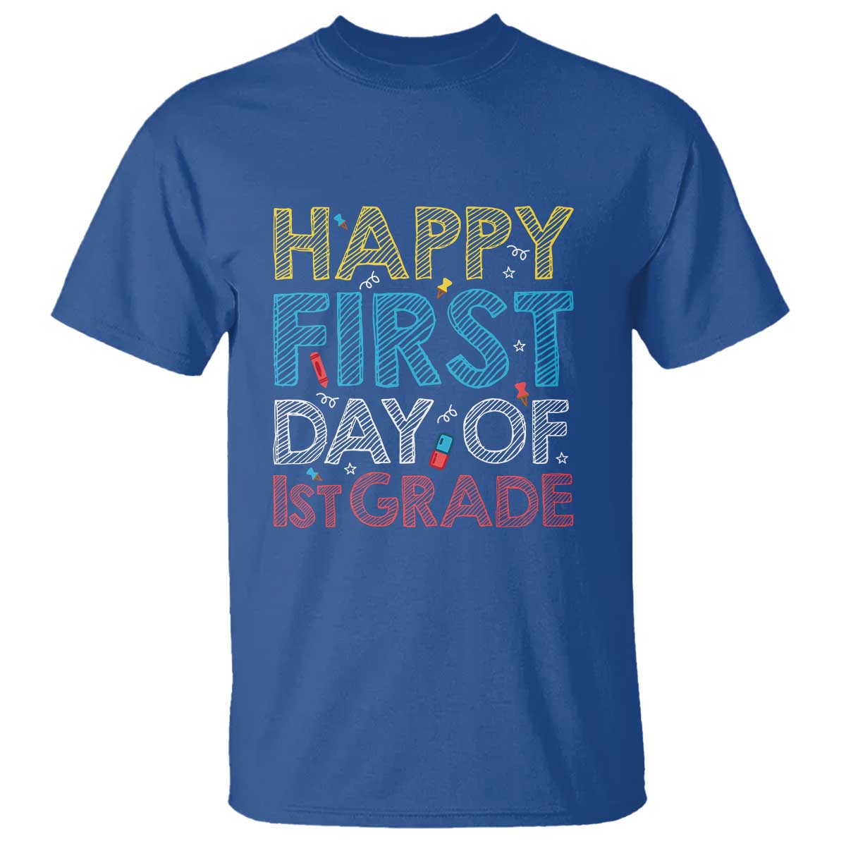 Happy First Day of 1st Grade T Shirt Back to School for Girls & Boys - Wonder Print Shop