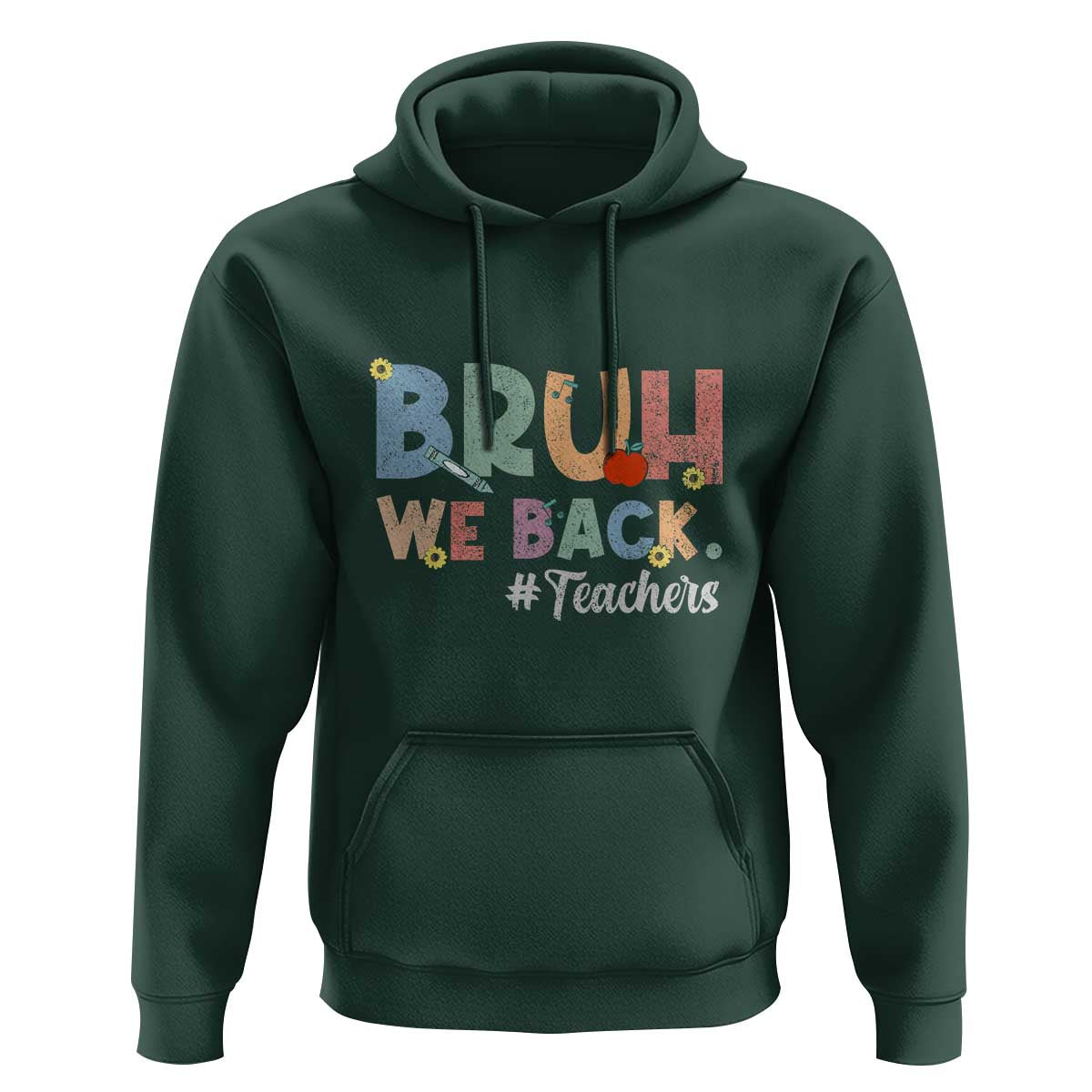 Bruh We Back 1st Graders Hoodie Retro Vintage Back to School Design - Wonder Print Shop