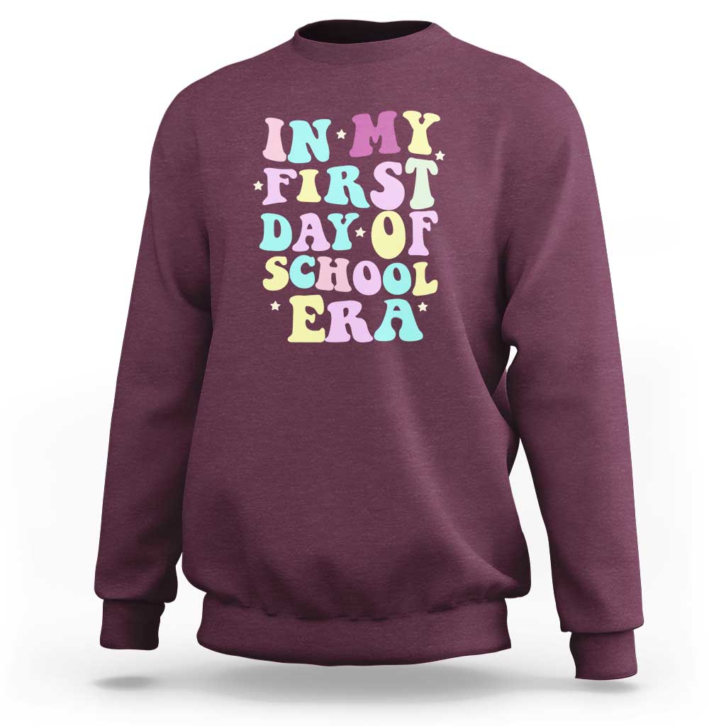 In My First Day of School Era Sweatshirt Back to School Retro Style - Wonder Print Shop