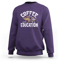 Coffee Lover Teacher Sweatshirt Caffeinate & Educate Quote Design - Wonder Print Shop