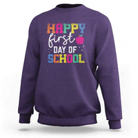 First Day of School Sweatshirt Happy Design for Teachers & Students - Wonder Print Shop