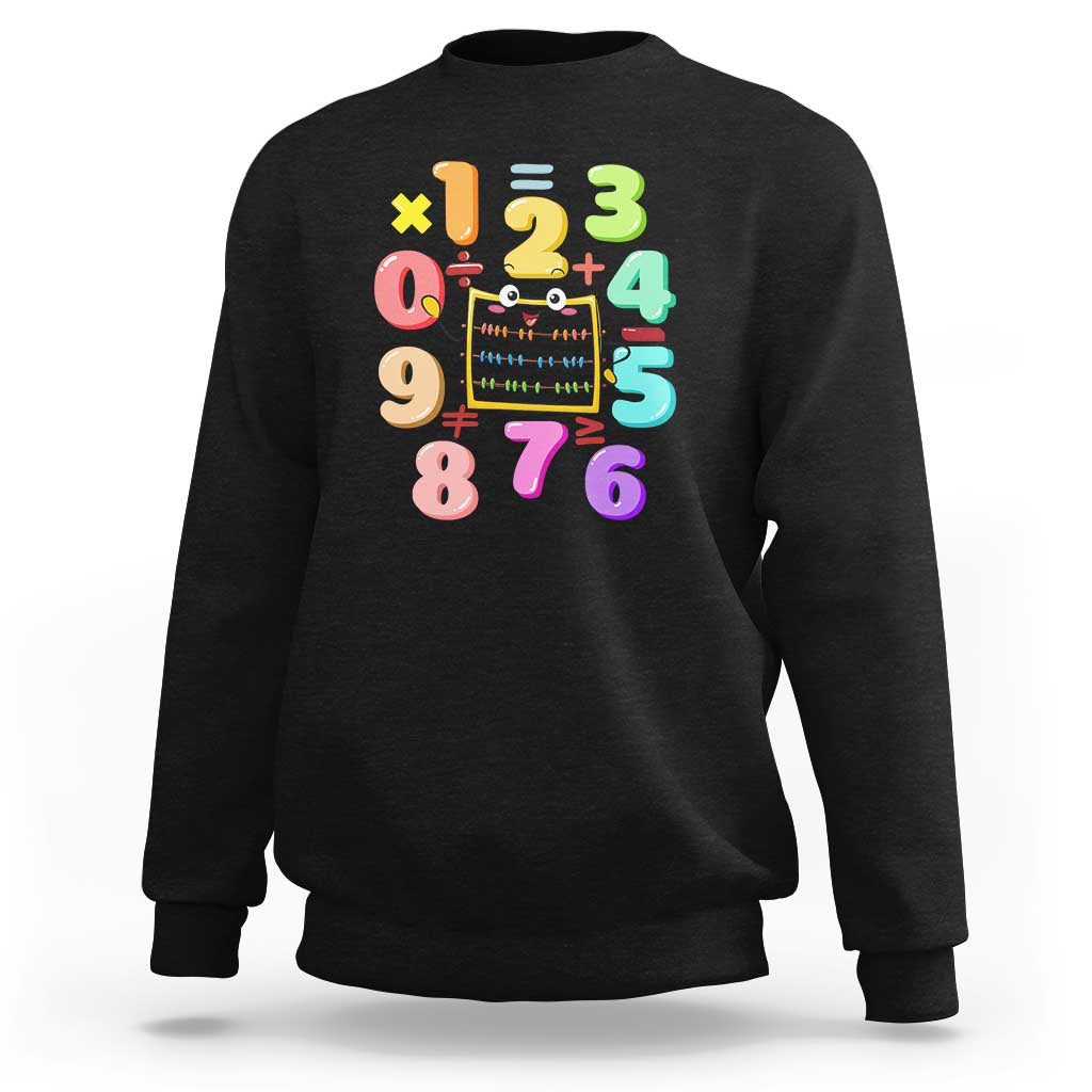 Math Day Cute Calculator & Numbers Back to School Design Sweatshirt Cute Calculator & Numbers Back to School Design - Wonder Print Shop