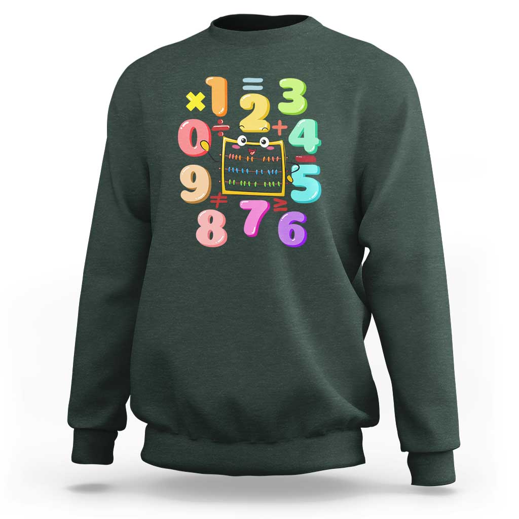 Math Day Cute Calculator & Numbers Back to School Design Sweatshirt Cute Calculator & Numbers Back to School Design - Wonder Print Shop