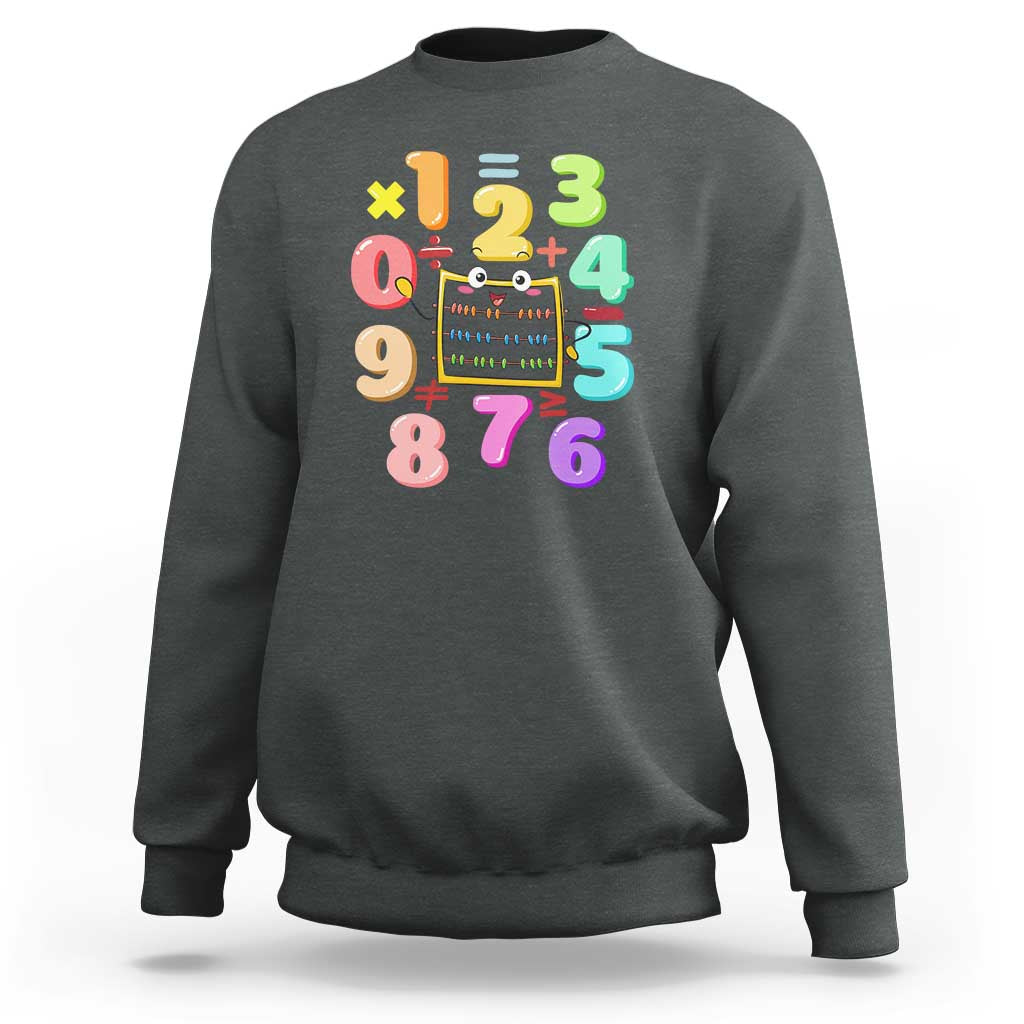 Math Day Cute Calculator & Numbers Back to School Design Sweatshirt Cute Calculator & Numbers Back to School Design - Wonder Print Shop