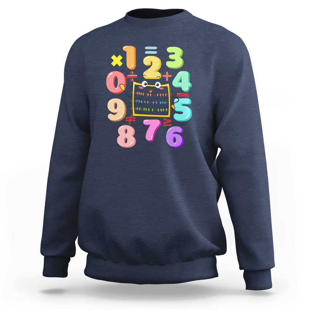 Math Day Cute Calculator & Numbers Back to School Design Sweatshirt Cute Calculator & Numbers Back to School Design - Wonder Print Shop