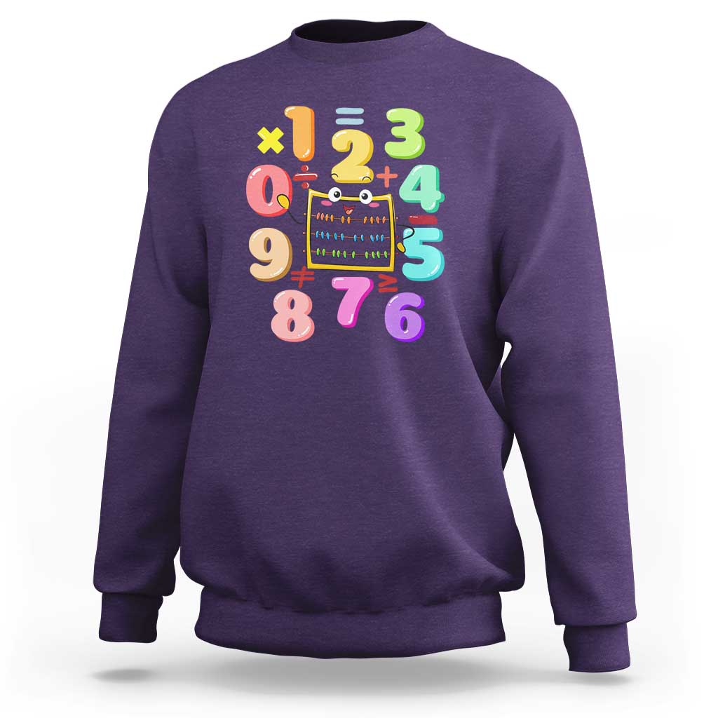 Math Day Cute Calculator & Numbers Back to School Design Sweatshirt Cute Calculator & Numbers Back to School Design - Wonder Print Shop