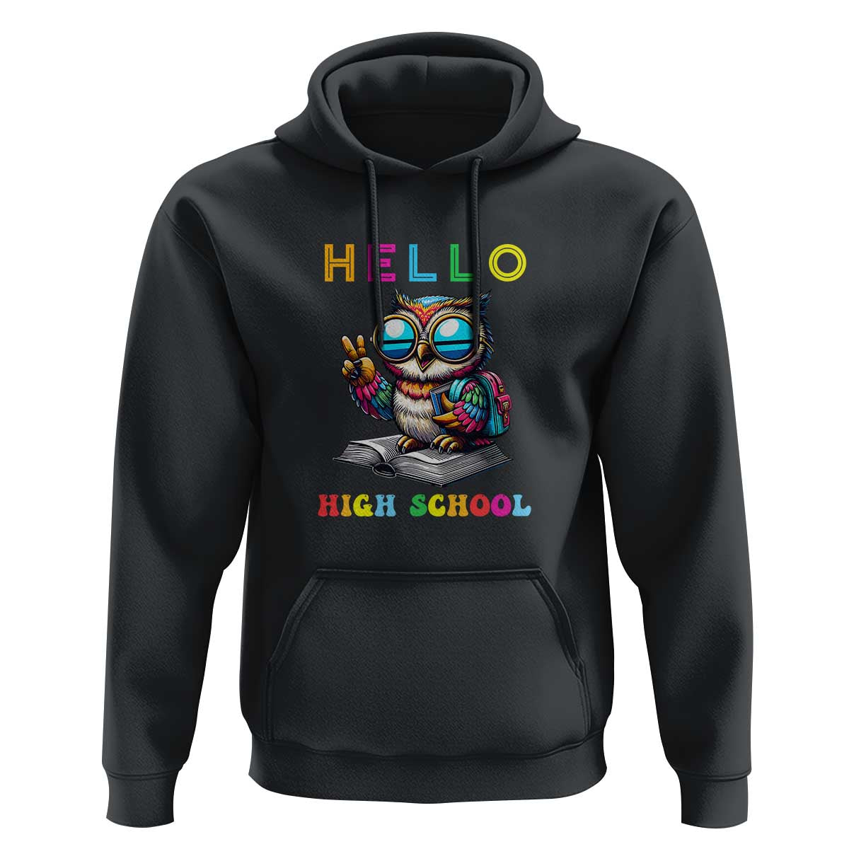 Hello High School Owl Lover Hoodie Back to School for Boys & Girls - Wonder Print Shop