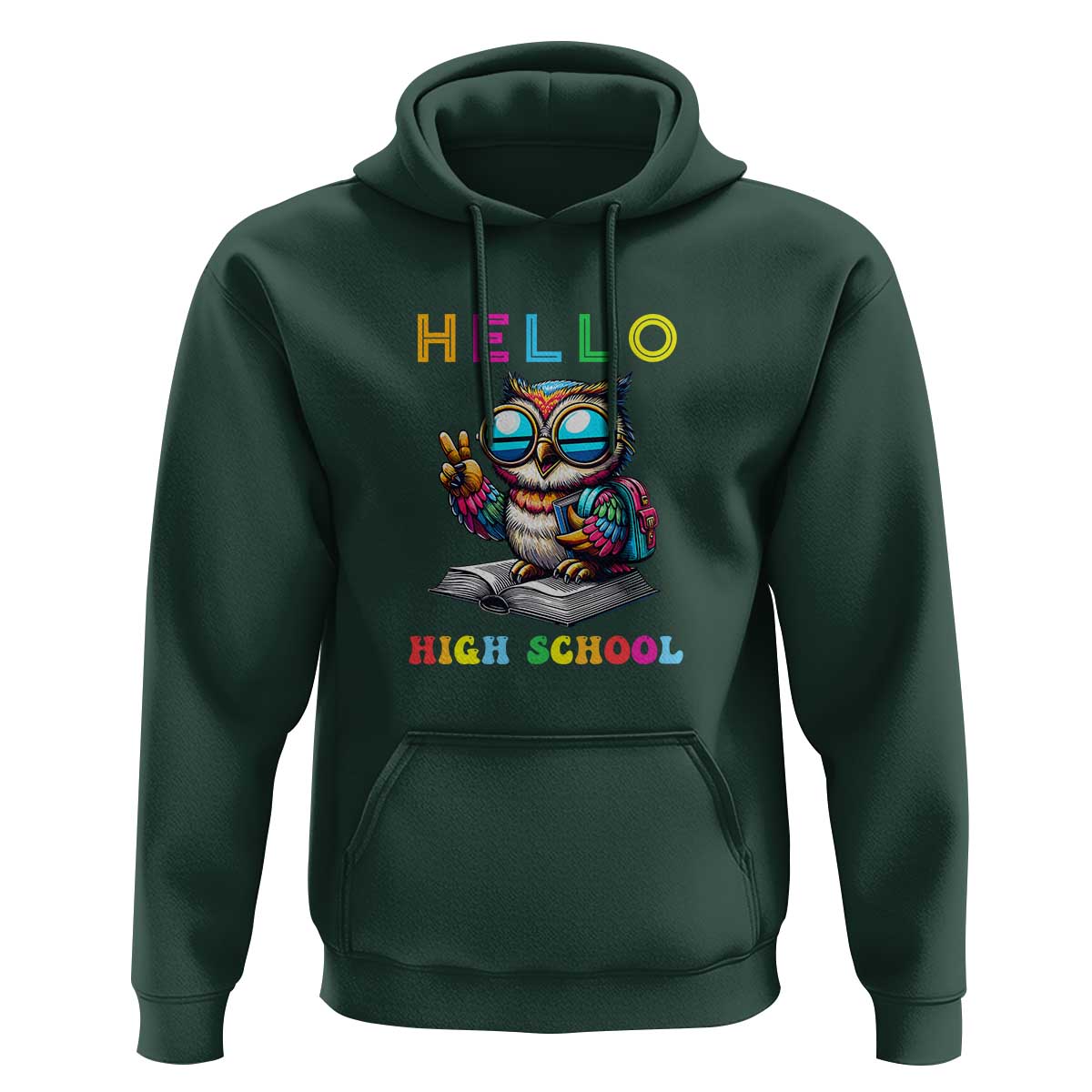 Hello High School Owl Lover Hoodie Back to School for Boys & Girls - Wonder Print Shop