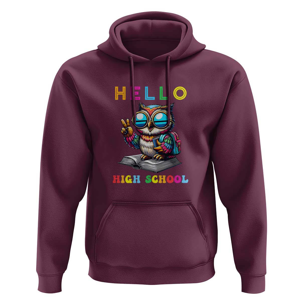 Hello High School Owl Lover Hoodie Back to School for Boys & Girls - Wonder Print Shop