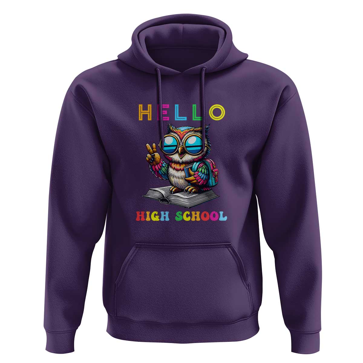 Hello High School Owl Lover Hoodie Back to School for Boys & Girls - Wonder Print Shop