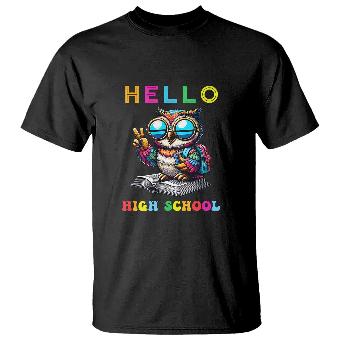 Hello High School Owl Lover T Shirt Back to School for Boys & Girls - Wonder Print Shop
