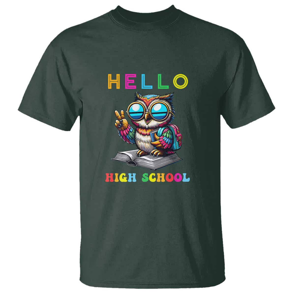 Hello High School Owl Lover T Shirt Back to School for Boys & Girls - Wonder Print Shop