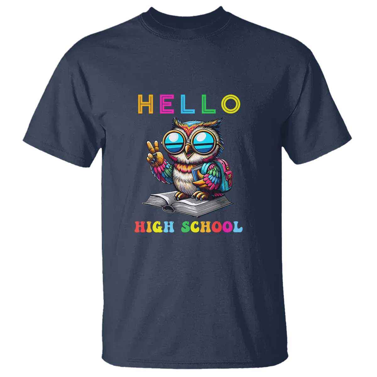 Hello High School Owl Lover T Shirt Back to School for Boys & Girls - Wonder Print Shop