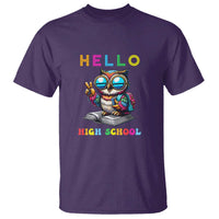 Hello High School Owl Lover T Shirt Back to School for Boys & Girls - Wonder Print Shop