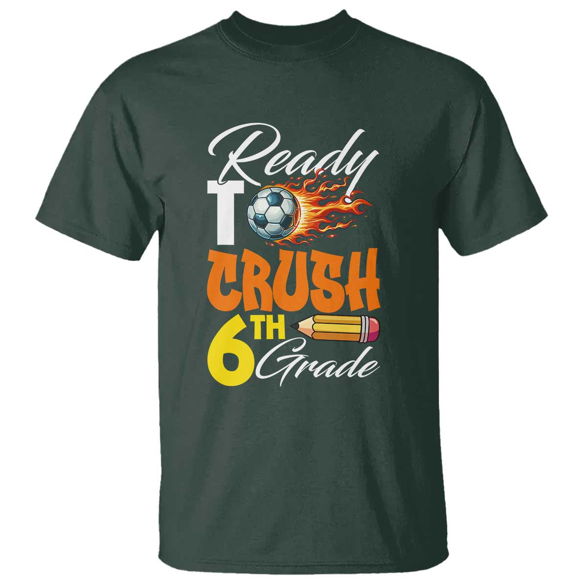 Ready to Crush 6th Grade Football Lover's Premium Tee T Shirt Perfect for Back to School - Wonder Print Shop
