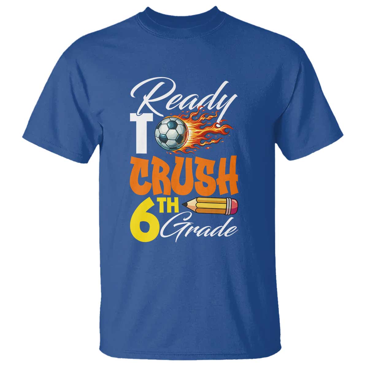 Ready to Crush 6th Grade Football Lover's Premium Tee T Shirt Perfect for Back to School - Wonder Print Shop