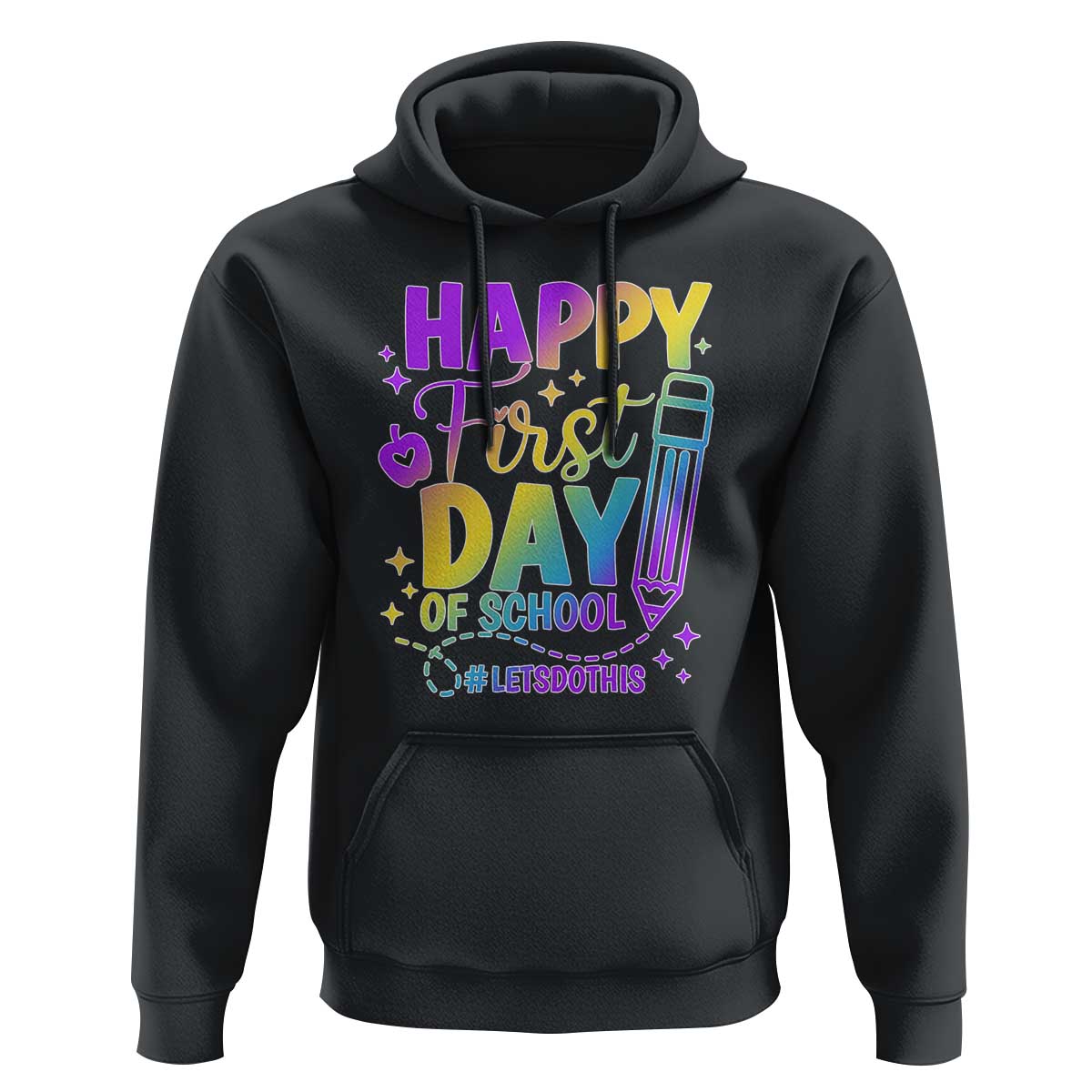 Happy First Day of School Kindergarten for Kids Hoodie Cute & Comfy Back-to-School Shirt - Wonder Print Shop