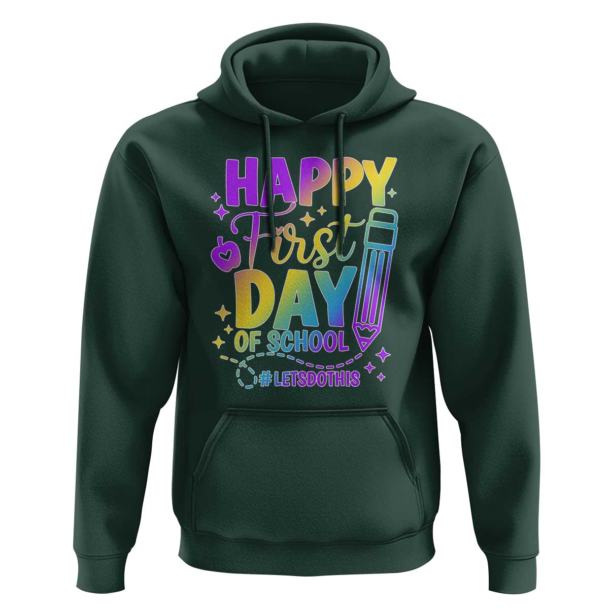 Happy First Day of School Kindergarten for Kids Hoodie Cute & Comfy Back-to-School Shirt - Wonder Print Shop