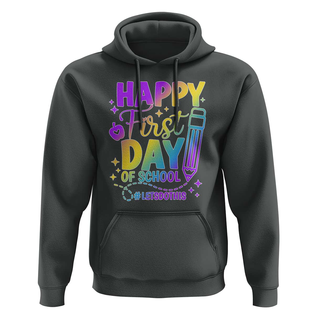 Happy First Day of School Kindergarten for Kids Hoodie Cute & Comfy Back-to-School Shirt - Wonder Print Shop