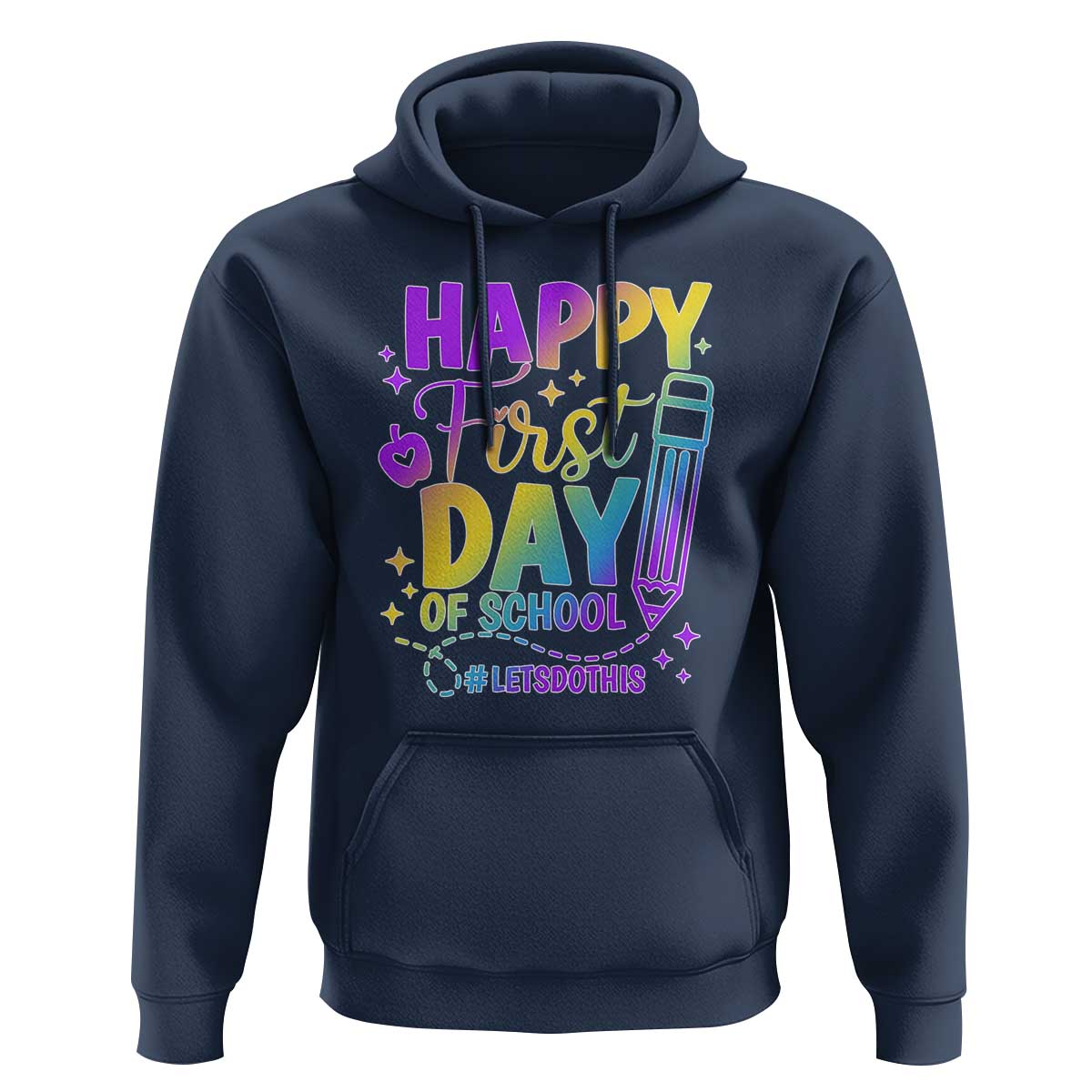 Happy First Day of School Kindergarten for Kids Hoodie Cute & Comfy Back-to-School Shirt - Wonder Print Shop