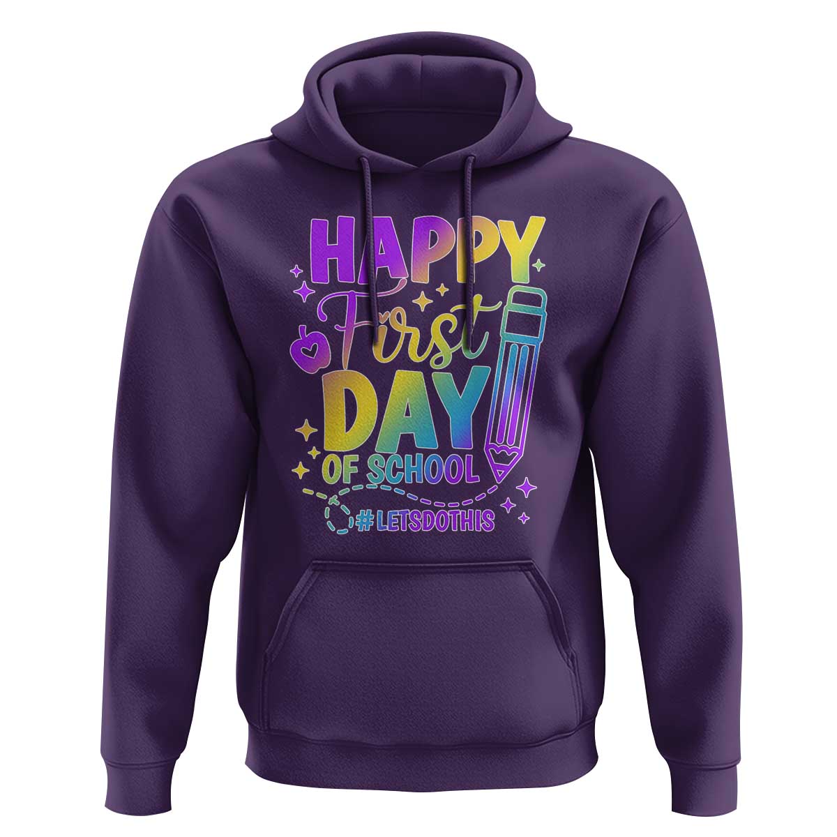 Happy First Day of School Kindergarten for Kids Hoodie Cute & Comfy Back-to-School Shirt - Wonder Print Shop