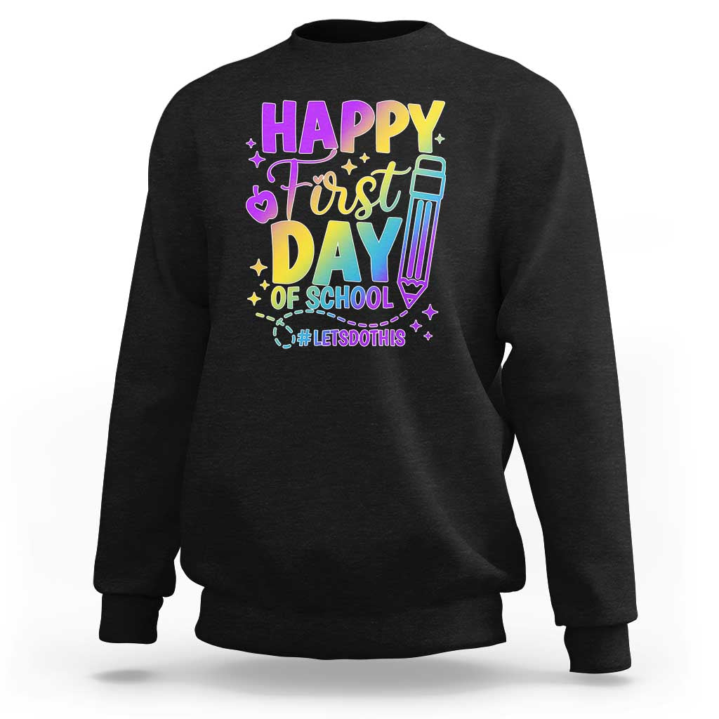 Happy First Day of School Kindergarten for Kids Sweatshirt Cute & Comfy Back-to-School Shirt - Wonder Print Shop