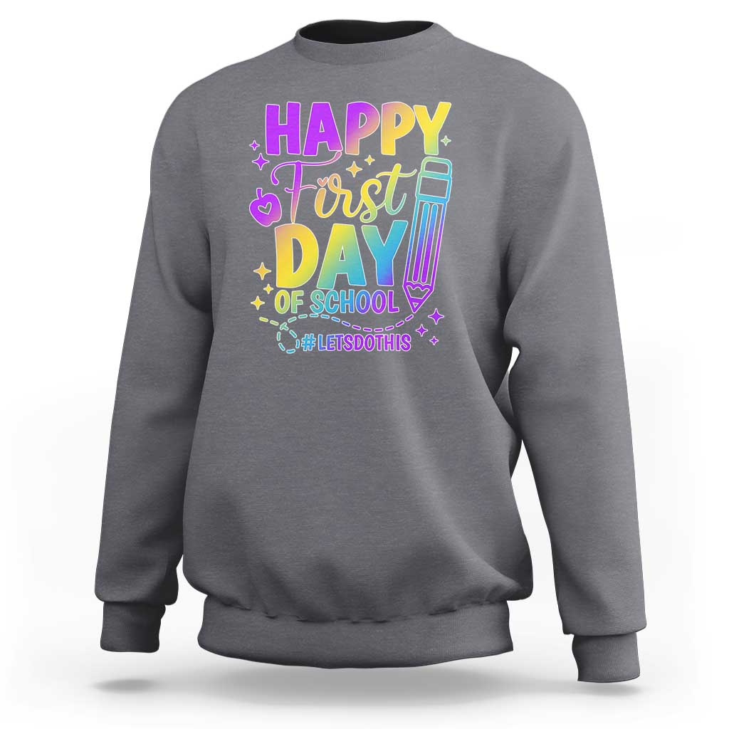 Happy First Day of School Kindergarten for Kids Sweatshirt Cute & Comfy Back-to-School Shirt - Wonder Print Shop