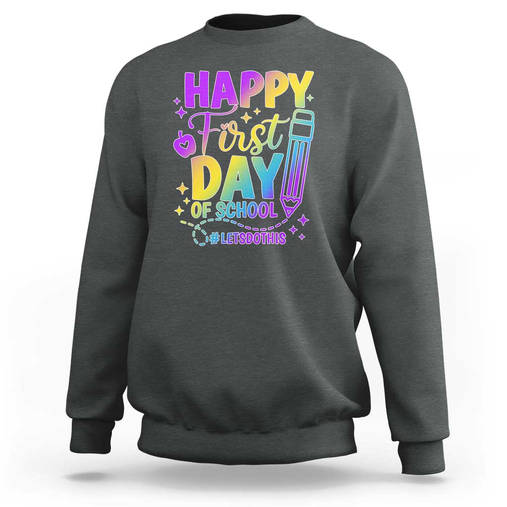 Happy First Day of School Kindergarten for Kids Sweatshirt Cute & Comfy Back-to-School Shirt - Wonder Print Shop