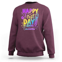 Happy First Day of School Kindergarten for Kids Sweatshirt Cute & Comfy Back-to-School Shirt - Wonder Print Shop