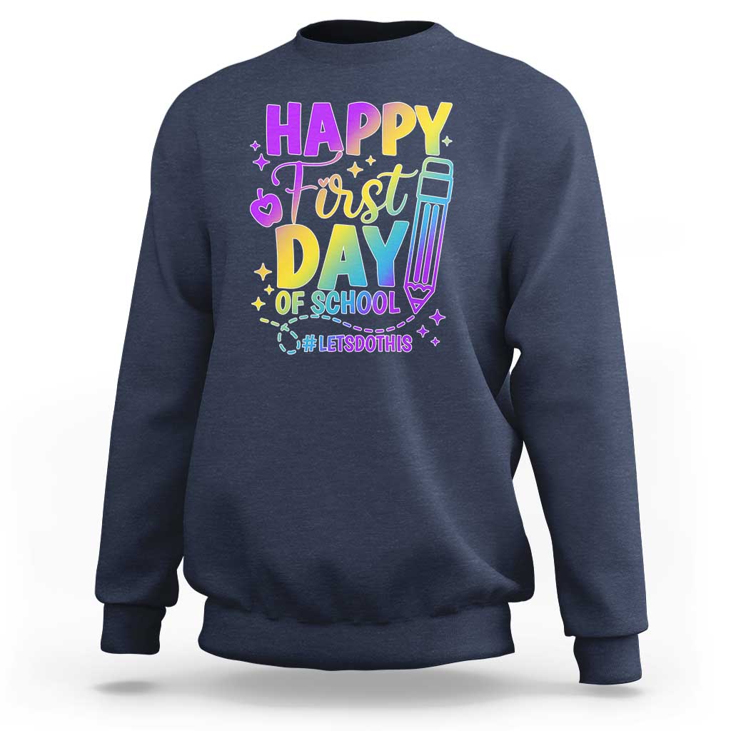 Happy First Day of School Kindergarten for Kids Sweatshirt Cute & Comfy Back-to-School Shirt - Wonder Print Shop