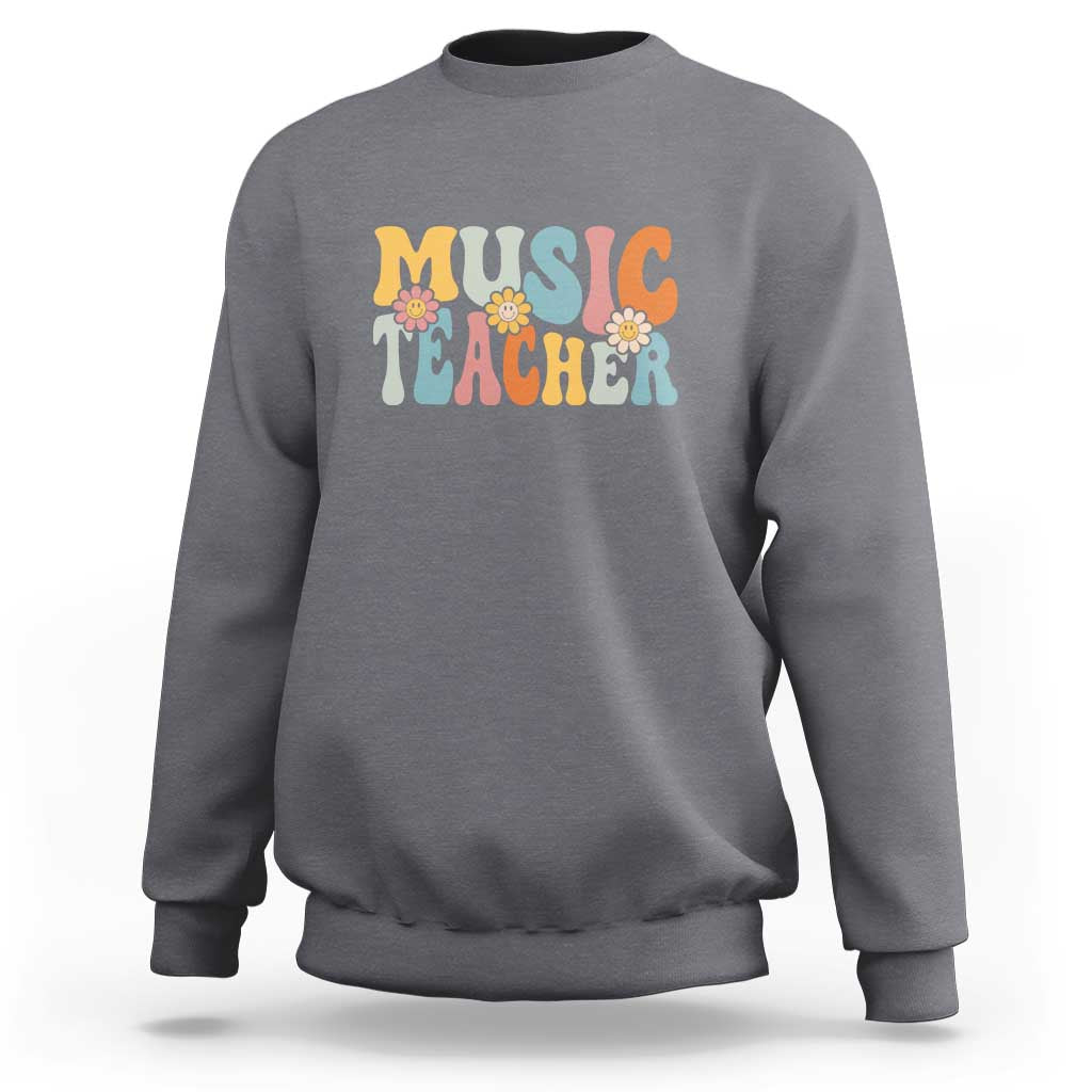 Adorable Music Teacher Sweatshirt Perfect Back to School Gift for Women - Wonder Print Shop