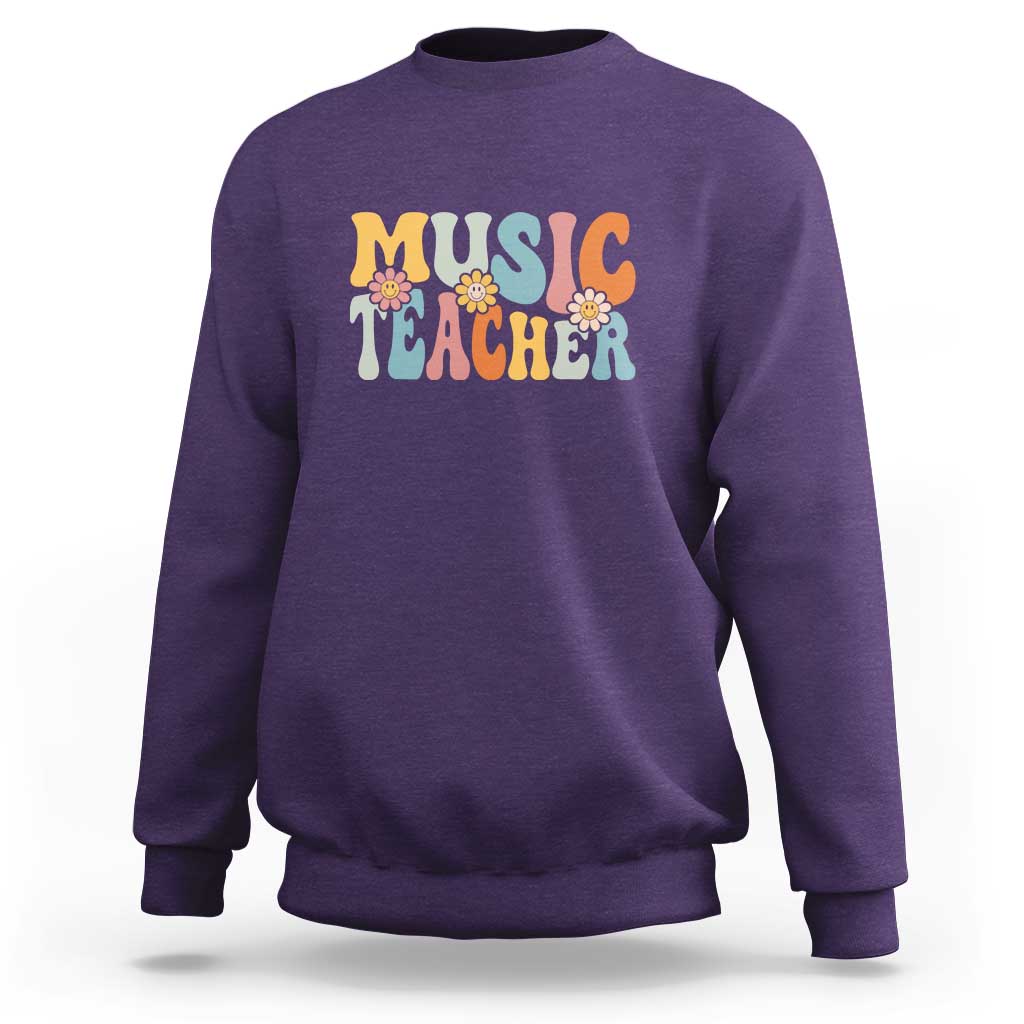 Adorable Music Teacher Sweatshirt Perfect Back to School Gift for Women - Wonder Print Shop