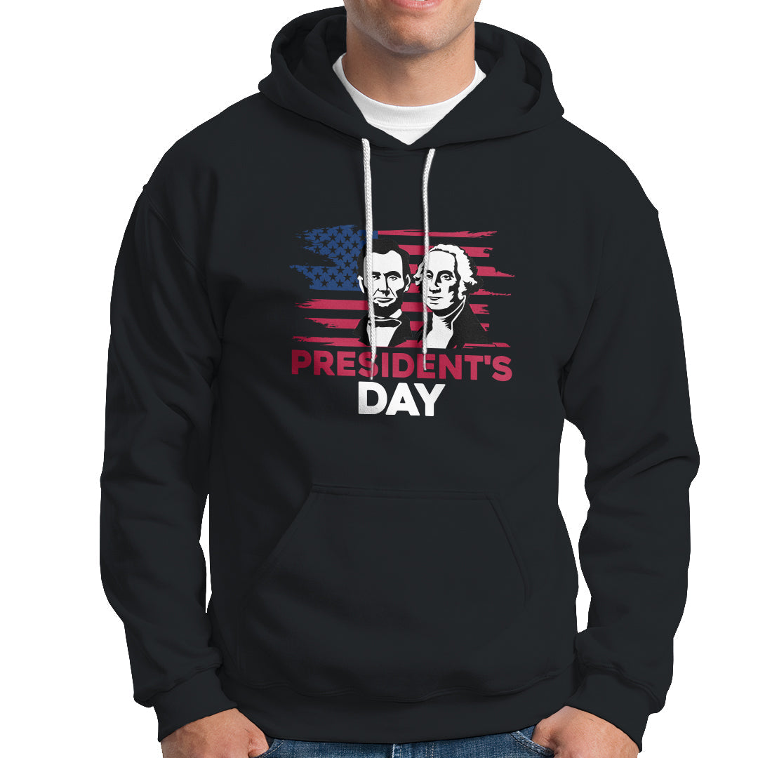 Happy President's Day - Abraham Lincoln and George Washington Hoodie - Wonder Print Shop
