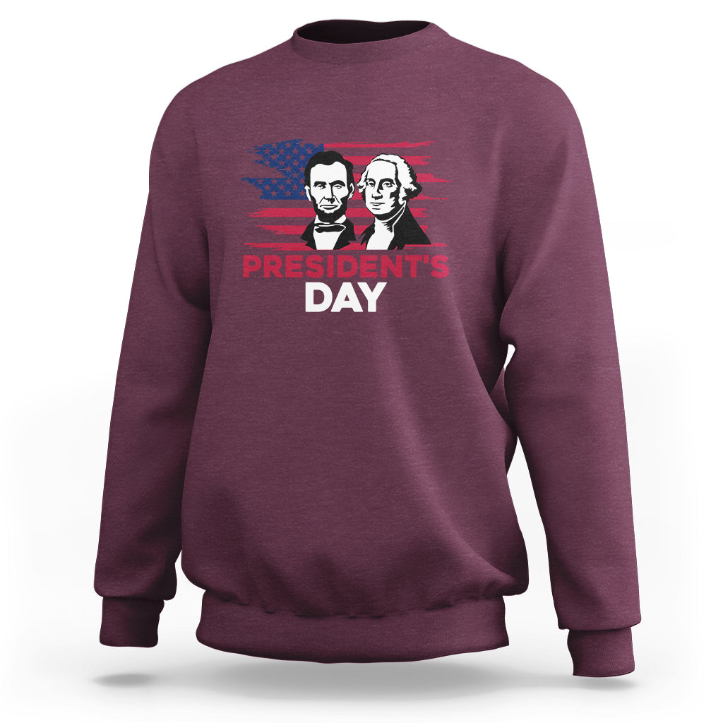 Happy President's Day - Abraham Lincoln and George Washington Sweatshirt - Wonder Print Shop