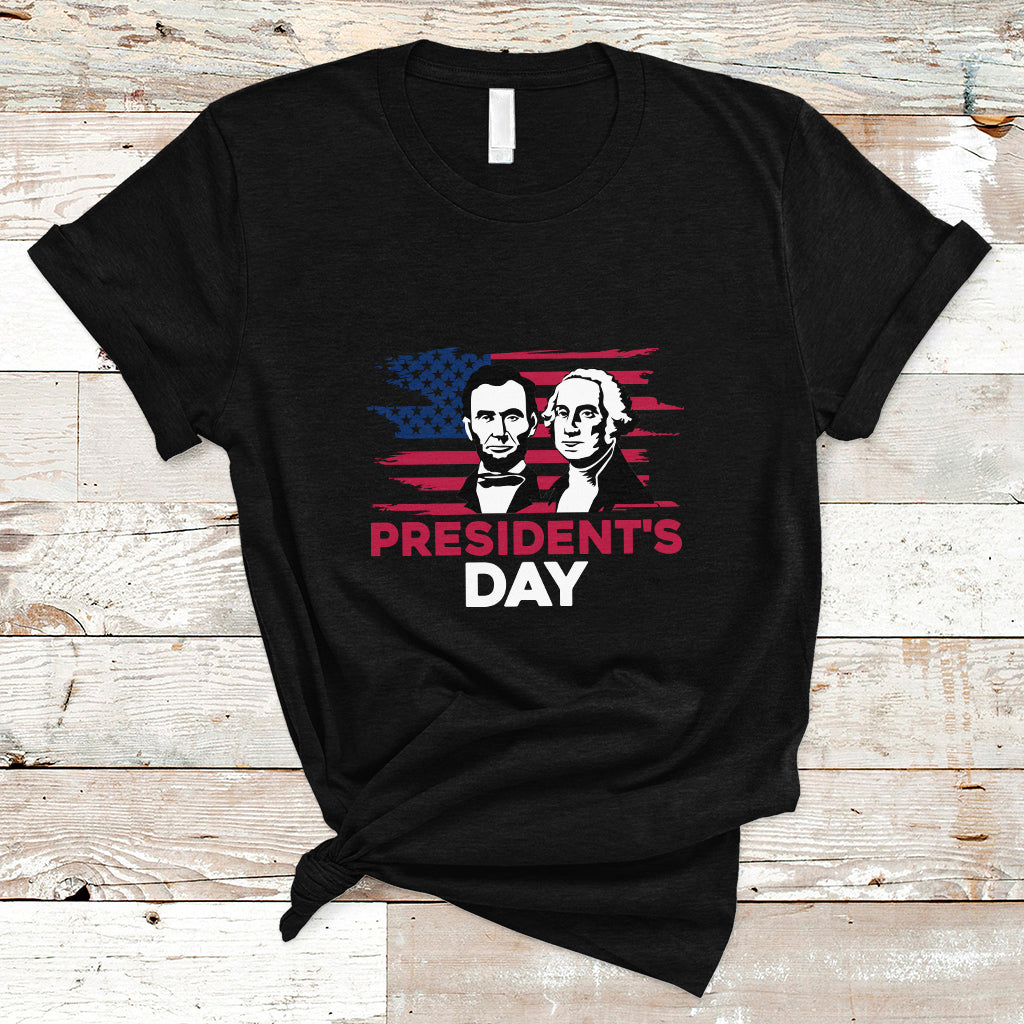 Happy President's Day - Abraham Lincoln and George Washington T Shirt - Wonder Print Shop