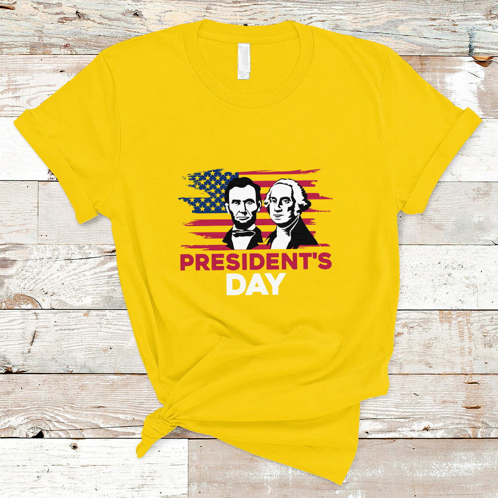 Happy President's Day - Abraham Lincoln and George Washington T Shirt - Wonder Print Shop