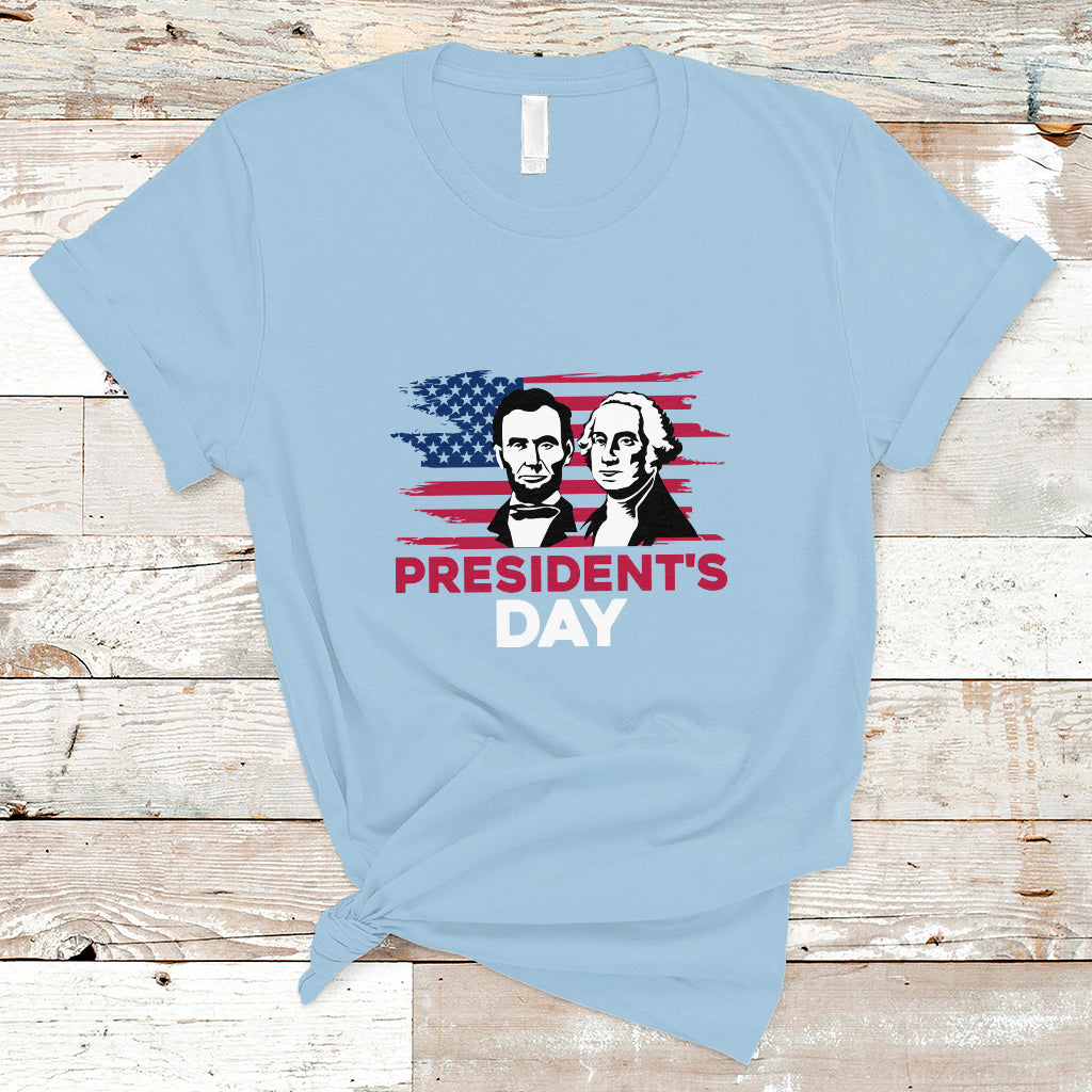 Happy President's Day - Abraham Lincoln and George Washington T Shirt - Wonder Print Shop