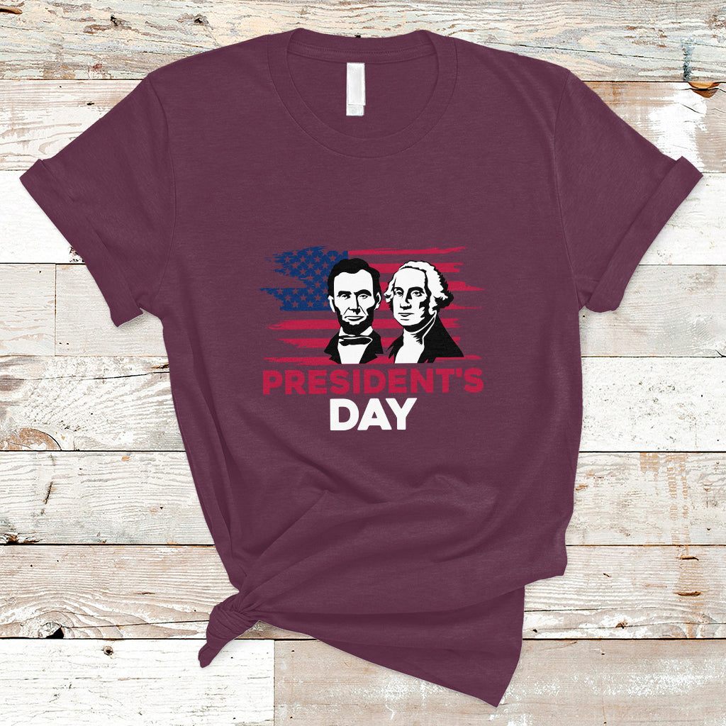 Happy President's Day - Abraham Lincoln and George Washington T Shirt - Wonder Print Shop