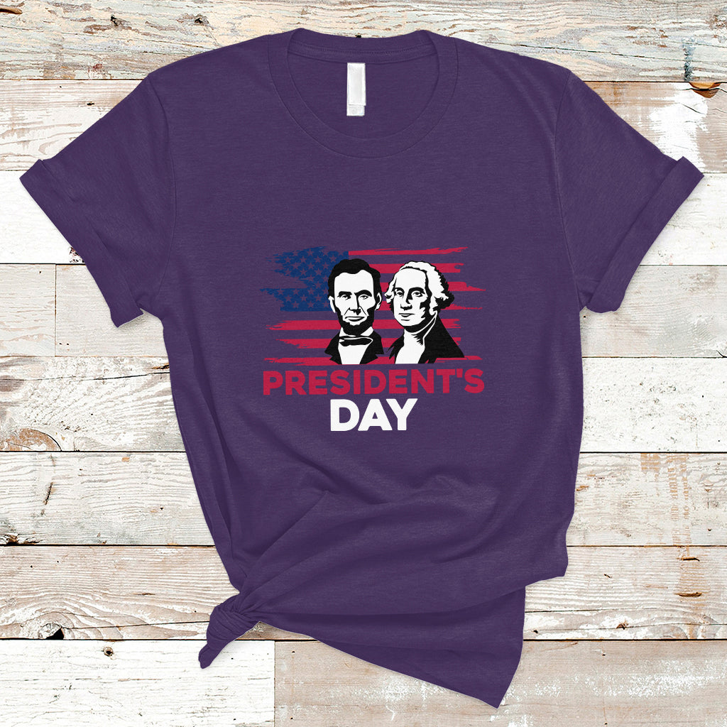 Happy President's Day - Abraham Lincoln and George Washington T Shirt - Wonder Print Shop