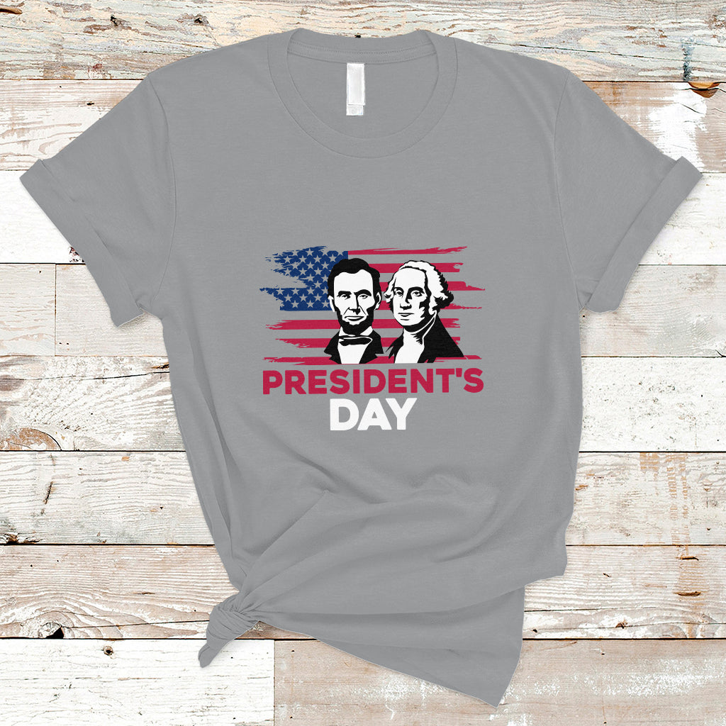 Happy President's Day - Abraham Lincoln and George Washington T Shirt - Wonder Print Shop